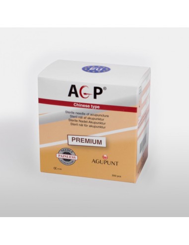 A1040-Aguja AGP PREMIUM (mango plata envase papel individual con TUBO GUÍA) 0,30x40 (200 Unid.)