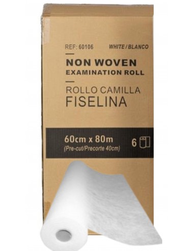 Papel camilla fiselina desechable blanco (polipropileno) (6uds)